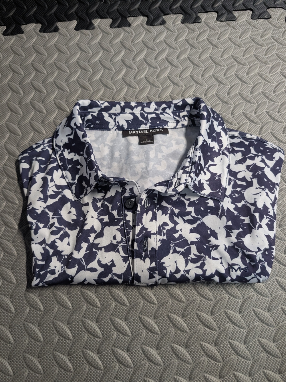Michael Kors Men’s Navy & White Floral Polo Shirt